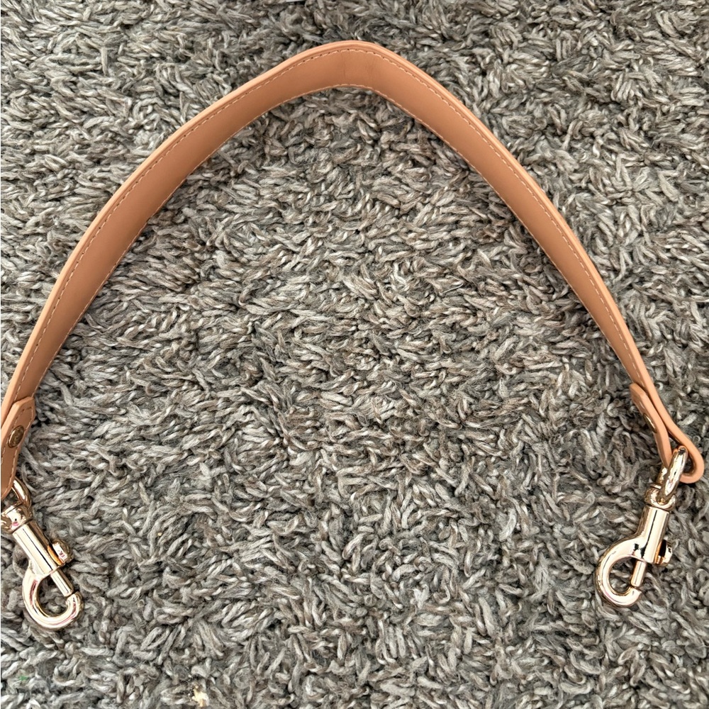 Tan Leather Handbag Strap with Gold Hardware